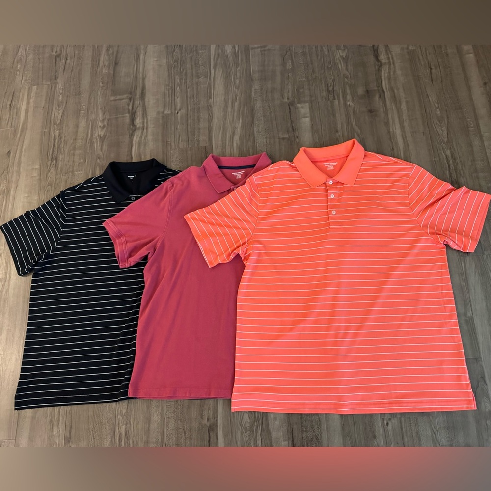 Men’s Polo Shirts Men's Polo Shirts XL Regular Fit Short Sleeve Shirts Set of 3 - Picture 2 of 13